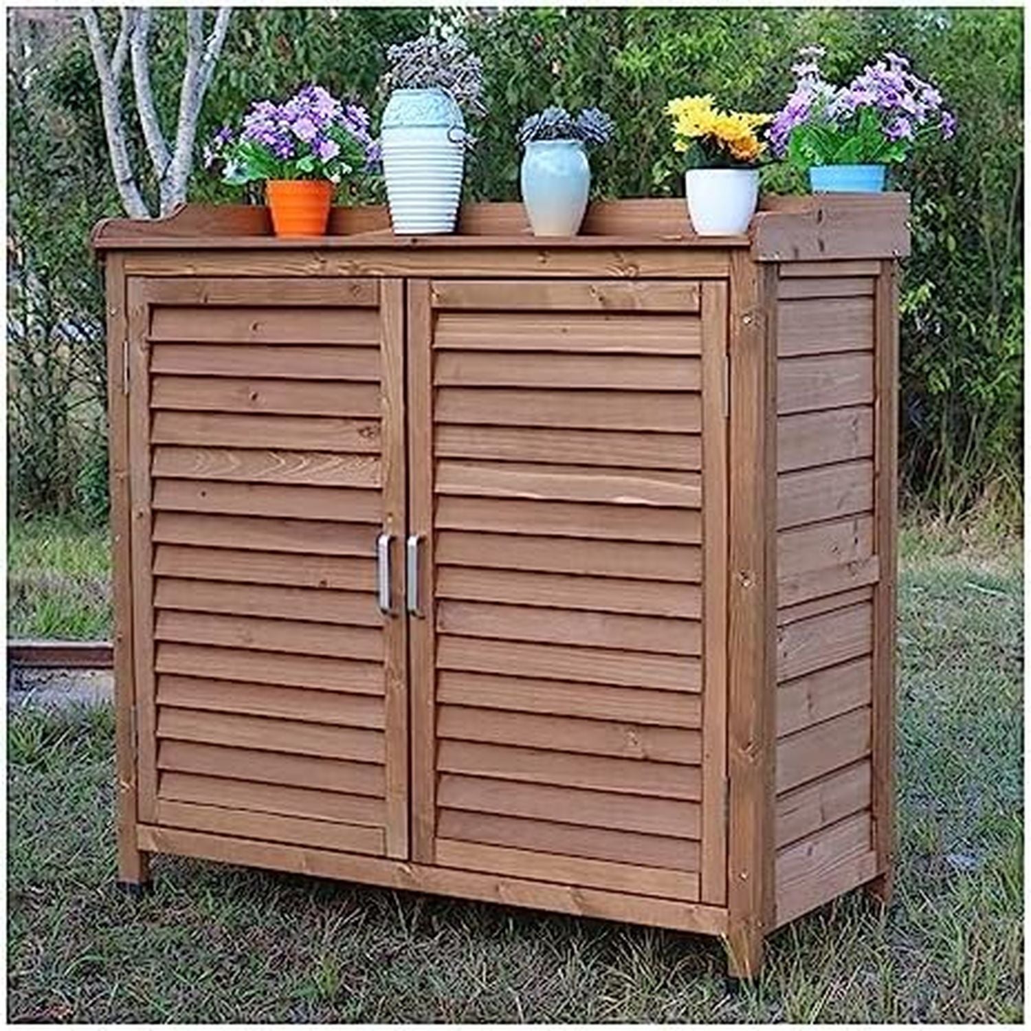 Armadietto Armadietto da giardino impermeabile in per esterni elegante scarpiera e per riporre attrezzi design durevole per l organizzazione del giardino legno