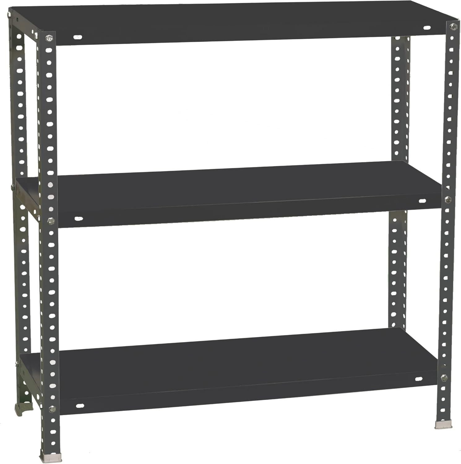 Simon Rack Scaffale metallo 900x800x400 mm Comfort 3 altezze Ripiano in metallo Punto di flessione 100 kg Vernice anticorrosione Montaggio con viti Antracite