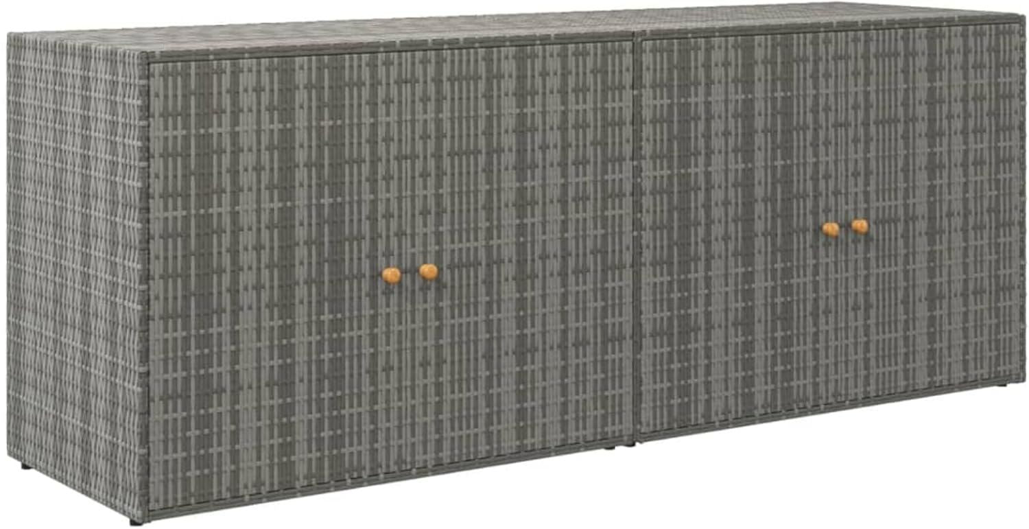 Mobile Tidyard portaoggetti da Giardino cm polirattan 198 x 55.5 x 80 Grigio per Esterni