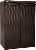 Armadio Trend Midi 3 ante basalto in plastica riciclata resistente ai raggi UV con ripiano regolabile cm con predisposizione TOOMAX 97 x 37 x 165h nero grigio per lucchetto ideale per esterni