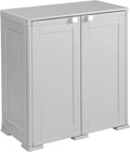 Armadio da giardino in polyrattan con 2 ante 83 45 76 cm x x grigio