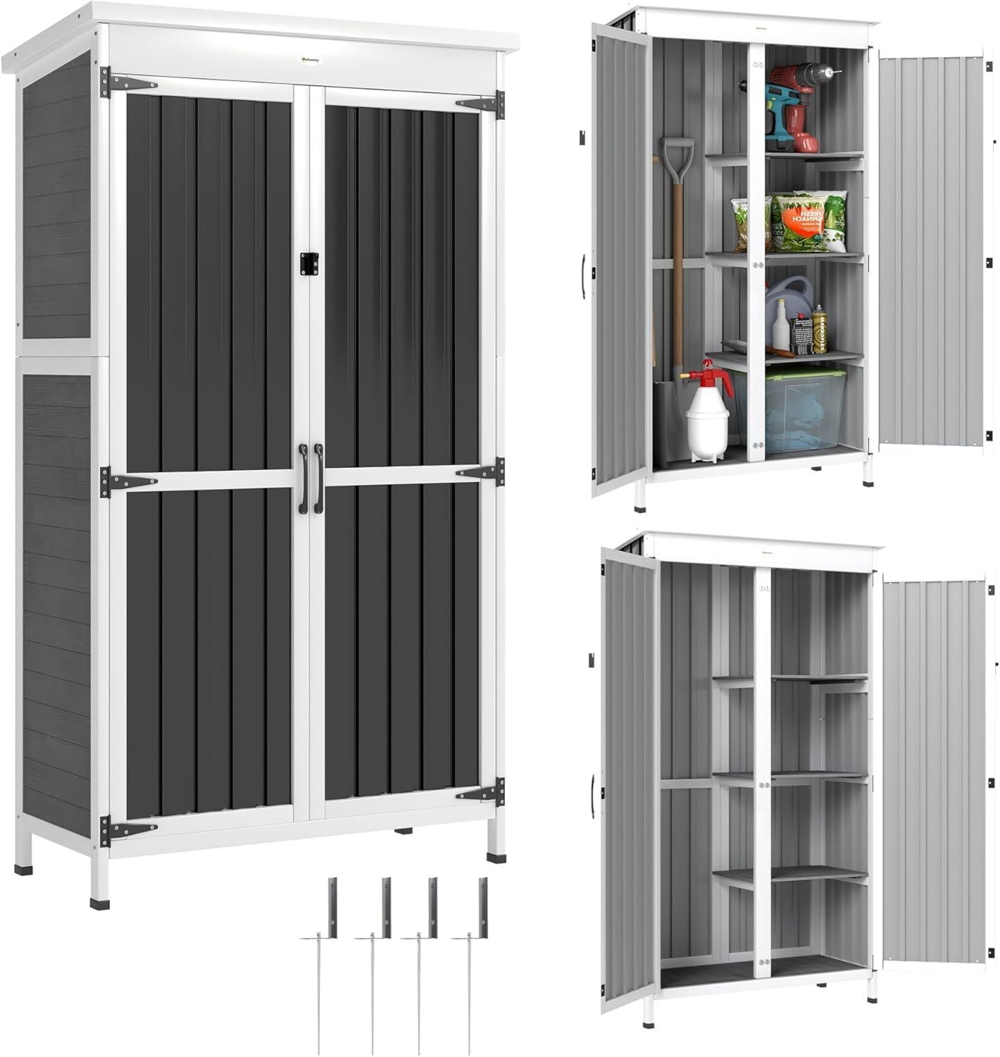 Casetta Tana 134x210x182cm anti UV e gelo impermeabile antracite