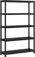 Keter 9502000 SCAFFALE 5 Ripiani PIENI E Accessori COMPRESI KIS Nero 120x40x187 cm