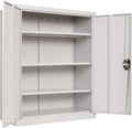 Credenza in Metallo Madia Industriale 80 x 40 x 100 Bianco per Soggiorno Mobile Basso Contenitore cm Acciaio Verniciato
