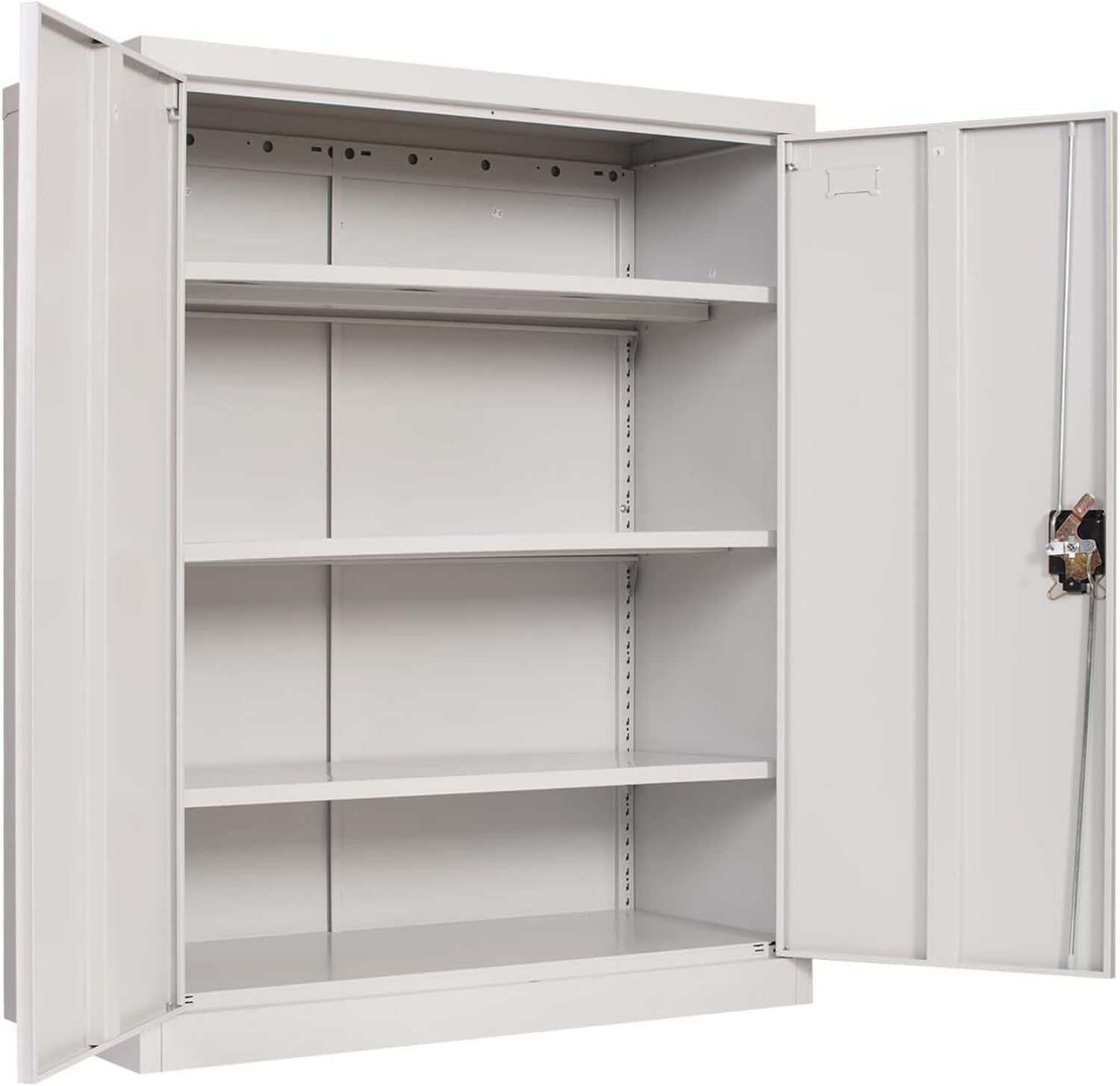 Credenza in Metallo Madia Industriale 80 x 40 x 100 Bianco per Soggiorno Mobile Basso Contenitore cm Acciaio Verniciato