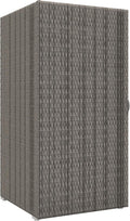 Armadio Outsunny da Esterno e Interno in Rattan PE da Giardino con 2 Vani 60 x 63 x 120cm Grigio per Terrazza e Bordo Piscina