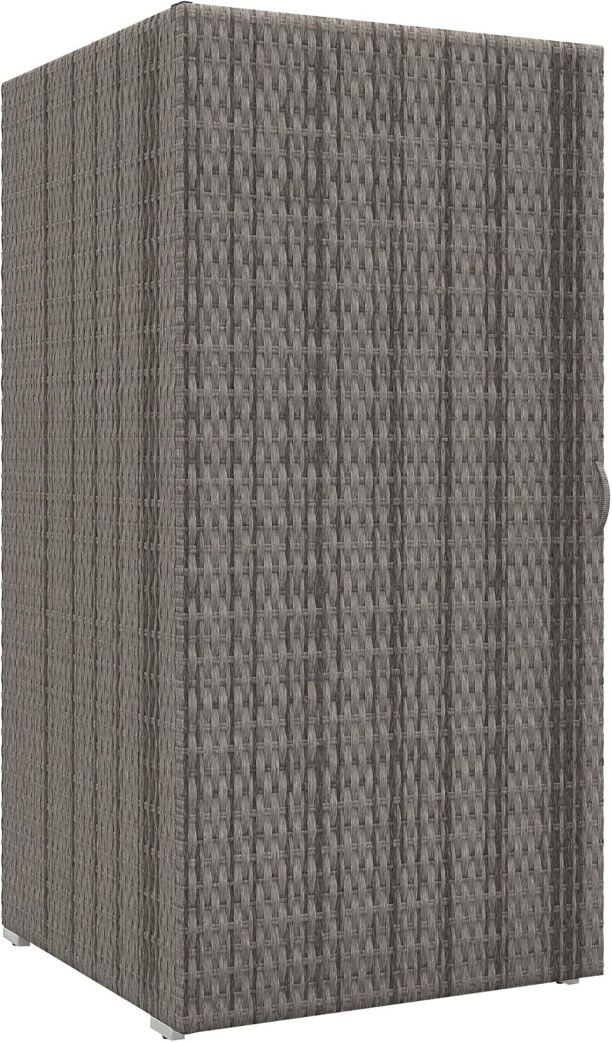 Armadio Outsunny da Esterno e Interno in Rattan PE da Giardino con 2 Vani 60 x 63 x 120cm Grigio per Terrazza e Bordo Piscina