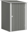 Armadio Outsunny Casetta da Giardino 0.92m² Acciaio Zincato Capanno Porta Attrezzi Tetto Inclinato Porta Battente Bloccabili da Esterno 100 x 104 x 160cm Grigio